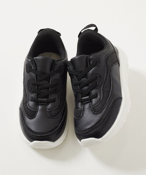 devirock(デビロック)の「手を使わず立ったまま履ける 撥水 ボリュームスニーカー(スニーカー・キッズ・ネイビー/ピンク/ブラック/グレイッシュベージュ・17.0cm/18.0cm/19.0cm/20.0cm/21.0cm/22.0cm/23.0cm)」の2枚目の写真