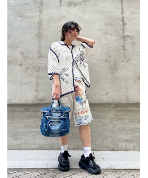 Desigual(デシグアル)の「MEXICO ヴィンテージグラフィックハーフパンツ(その他パンツ・メンズ・ホワイト・XS/S/M/L/XL/XXL)」の1枚目の写真
