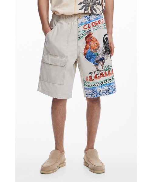 Desigual(デシグアル)の「MEXICO ヴィンテージグラフィックハーフパンツ(その他パンツ・メンズ・ホワイト・XS/S/M/L/XL/XXL)」の4枚目の写真