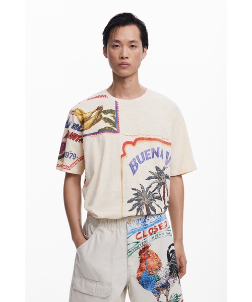 Desigual(デシグアル)の「MEXICO ヴィンテージグラフィックハーフパンツ(その他パンツ・メンズ・ホワイト・XS/S/M/L/XL/XXL)」の5枚目の写真