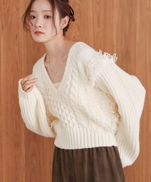Bab（バブ）の「フリンジバルキーニットトップス（ニット/セーター）」