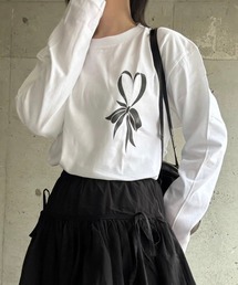 バレエコアハートリボンロングTシャツ