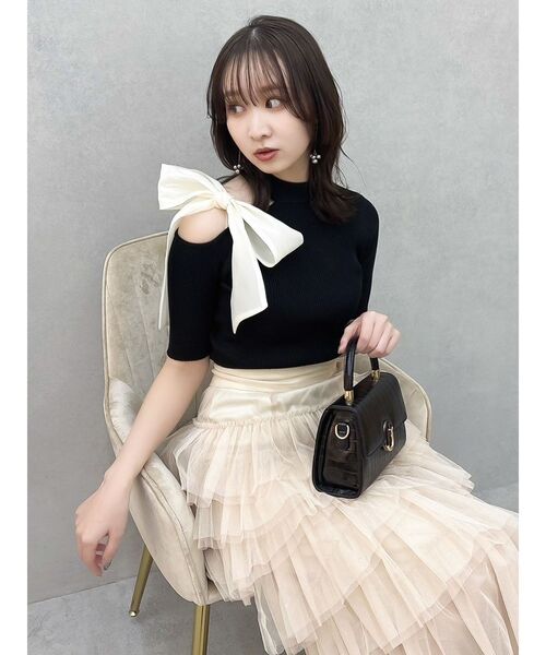 dazzlin（ダズリン）の「ティアードチュールスカート（スカート・レディース・オフホワイト/ベージュ/チャコールグレー・MEDIUM/SMALL）」の20枚目の写真