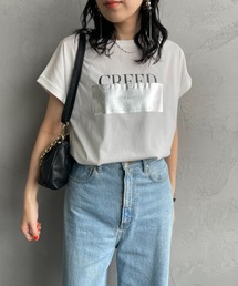 [MAISON DE L'ALLURE/メゾンドゥラリュール] 箔ラバーロゴプリントＴシャツ