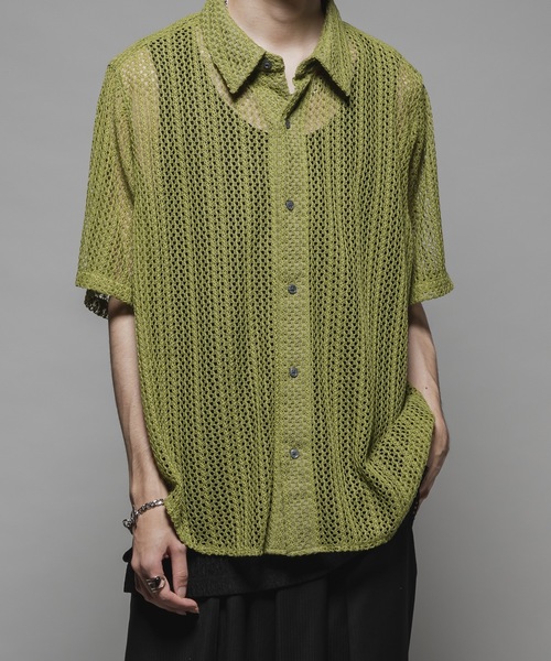 CASPER JOHN（キャスパージョン）の「Various loose shirts -lace- /バリアスルーズシャツ -レース-（シャツ/ブラウス・メンズ・グレー/ブルー/アイボリー/ホワイト×ブラック/ブラック/カーキ/ライトブルー/ネイビー/オレンジ/ピンク・X-SMALL/SMALL/MEDIUM/LARGE）」の5枚目の写真