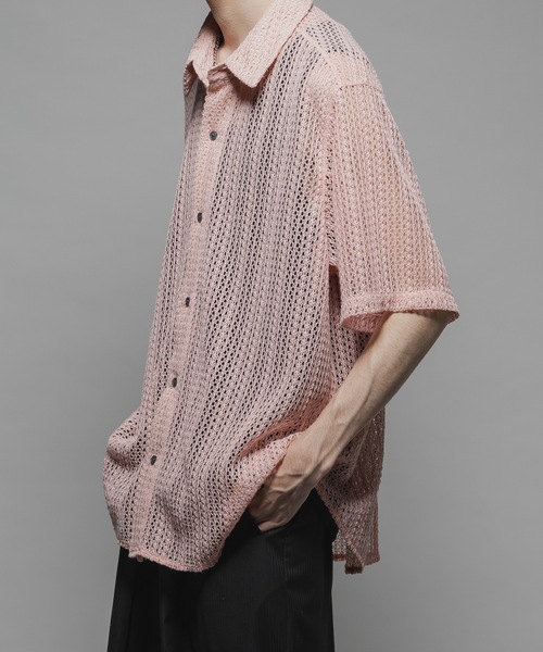 CASPER JOHN（キャスパージョン）の「Various loose shirts -lace- /バリアスルーズシャツ -レース-（シャツ/ブラウス・メンズ・グレー/ブルー/アイボリー/ホワイト×ブラック/ブラック/カーキ/ライトブルー/ネイビー/オレンジ/ピンク・X-SMALL/SMALL/MEDIUM/LARGE）」の9枚目の写真