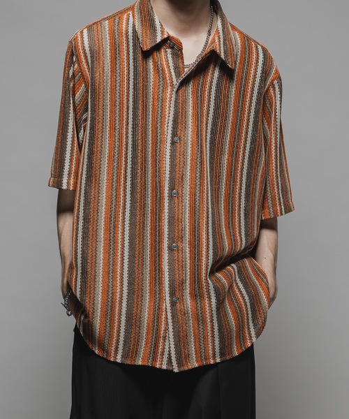 CASPER JOHN（キャスパージョン）の「Various loose shirts -lace- /バリアスルーズシャツ -レース-（シャツ/ブラウス・メンズ・グレー/ブルー/アイボリー/ホワイト×ブラック/ブラック/カーキ/ライトブルー/ネイビー/オレンジ/ピンク・X-SMALL/SMALL/MEDIUM/LARGE）」の10枚目の写真