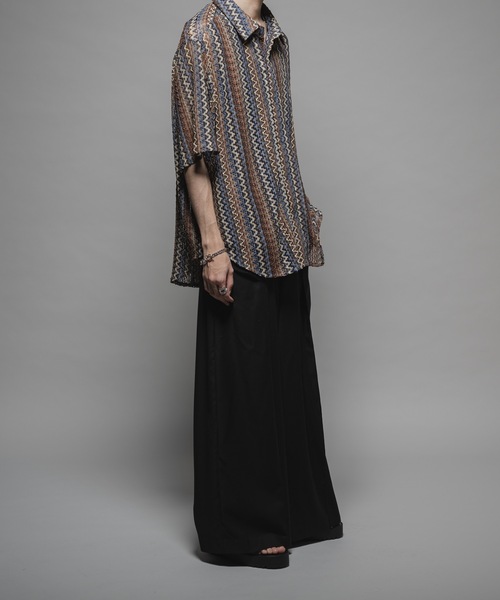 CASPER JOHN（キャスパージョン）の「Various loose shirts -lace- /バリアスルーズシャツ -レース-（シャツ/ブラウス・メンズ・グレー/ブルー/アイボリー/ホワイト×ブラック/ブラック/カーキ/ライトブルー/ネイビー/オレンジ/ピンク・X-SMALL/SMALL/MEDIUM/LARGE）」の21枚目の写真