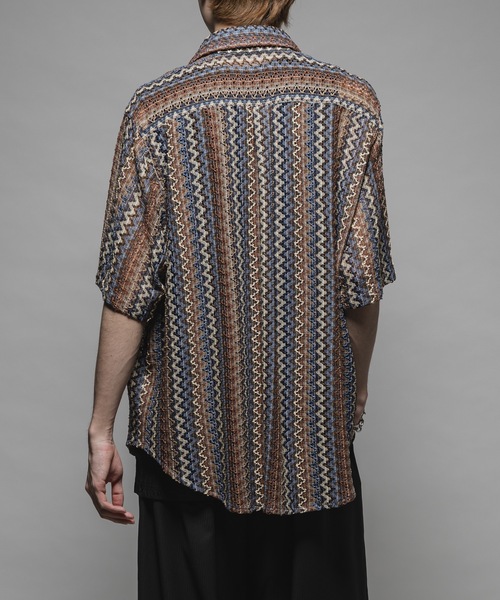 CASPER JOHN（キャスパージョン）の「Various loose shirts -lace- /バリアスルーズシャツ -レース-（シャツ/ブラウス・メンズ・グレー/ブルー/アイボリー/ホワイト×ブラック/ブラック/カーキ/ライトブルー/ネイビー/オレンジ/ピンク・X-SMALL/SMALL/MEDIUM/LARGE）」の20枚目の写真