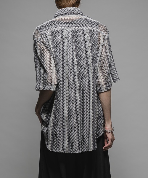 CASPER JOHN（キャスパージョン）の「Various loose shirts -lace- /バリアスルーズシャツ -レース-（シャツ/ブラウス・メンズ・グレー/ブルー/アイボリー/ホワイト×ブラック/ブラック/カーキ/ライトブルー/ネイビー/オレンジ/ピンク・X-SMALL/SMALL/MEDIUM/LARGE）」の14枚目の写真