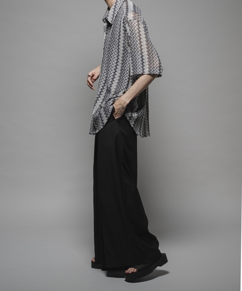 CASPER JOHN（キャスパージョン）の「Various loose shirts -lace- /バリアスルーズシャツ -レース-（シャツ/ブラウス・メンズ・グレー/ブルー/アイボリー/ホワイト×ブラック/ブラック/カーキ/ライトブルー/ネイビー/オレンジ/ピンク・X-SMALL/SMALL/MEDIUM/LARGE）」の16枚目の写真