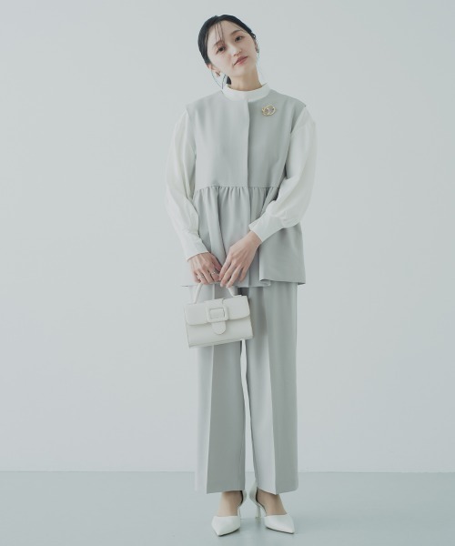 セール】小さいサイズ 【レディーススーツ】ワイドパンツ