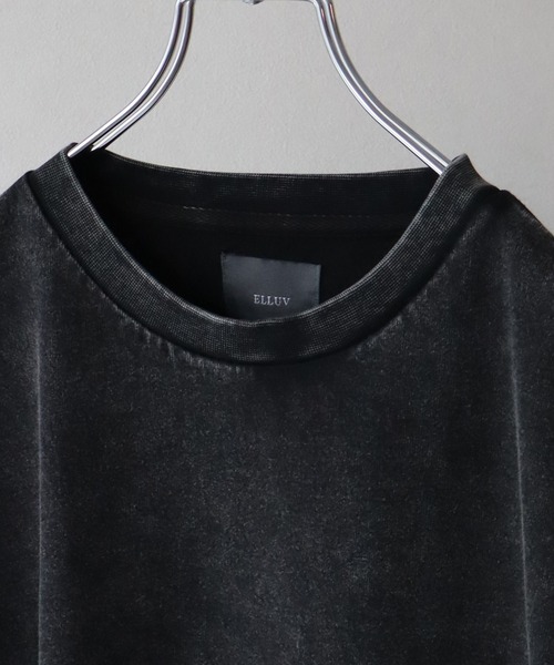 ELLUV(エルブ)の「【ELLUV/エルヴ】ヴィンテージスノー加工 オーバーロンT(Tシャツ/カットソー・メンズ・グレー/ブラック・L/M/S)」の18枚目の写真