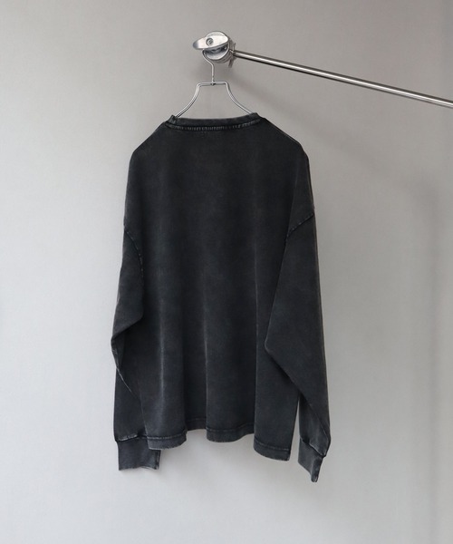 ELLUV(エルブ)の「【ELLUV/エルヴ】ヴィンテージスノー加工 オーバーロンT(Tシャツ/カットソー・メンズ・グレー/ブラック・L/M/S)」の17枚目の写真