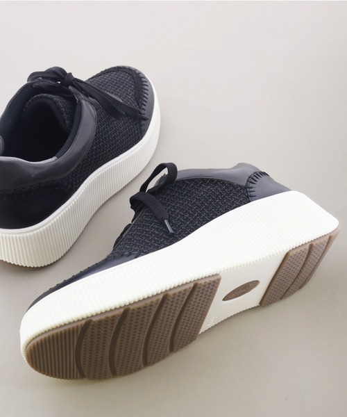 あしながおじさん（アシナガオジサン）の「厚底ステッチスニーカー　1310261（スニーカー・レディース・ライトベージュ/ゴールド/ブラック・23.5cm/23cm/24.5cm/24cm/22.5cm）」の11枚目の写真