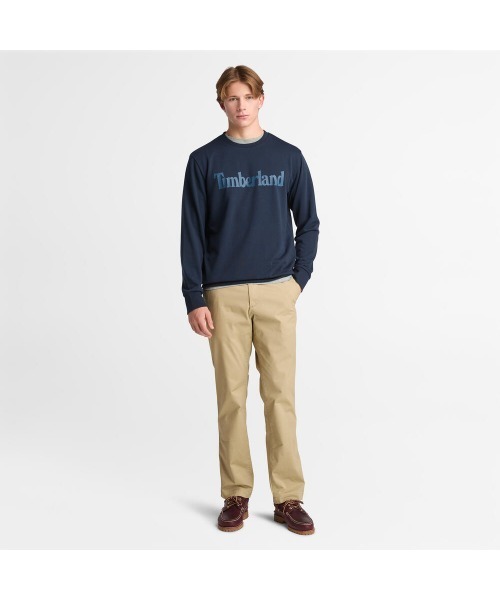 Timberland（ティンバーランド）の「メンズ ワードマーク ロゴ ループバック クルーネック スウェットシャツ（スウェット・メンズ・ダークブルー・X-LARGE/SMALL/MEDIUM/LARGE/XX-LARGE）」の2枚目の写真