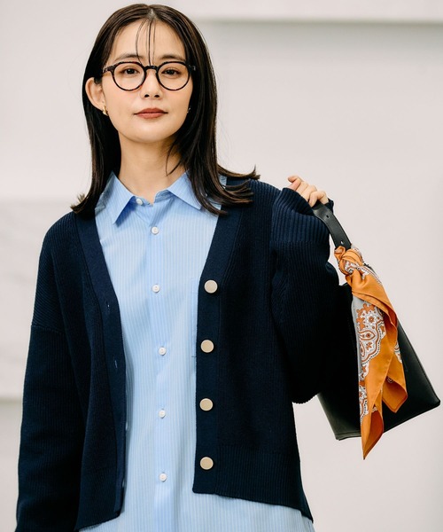 GLOBAL WORK(グローバルワーク)の「スッキレイショートVネックカーディガン長袖/253314(カーディガン/ボレロ・レディース・ネイビー/マスタード/ブルー系3/グレー系1・LARGE/MEDIUM)」の14枚目の写真