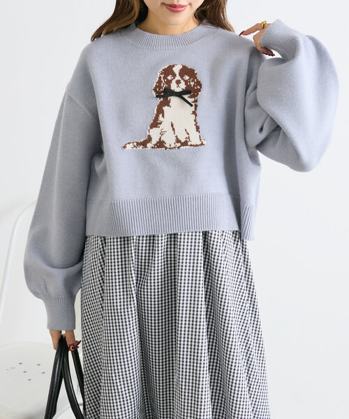 セール】DOGショートニット（ニット/セーター）｜w closet