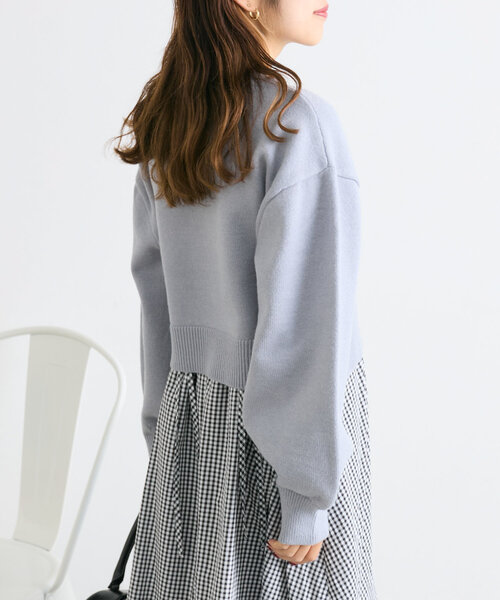 w closet（ダブルクローゼット）の「DOGショートニット（ニット/セーター・レディース・ブルー/ネイビー/アイボリー・FREE）」の16枚目の写真