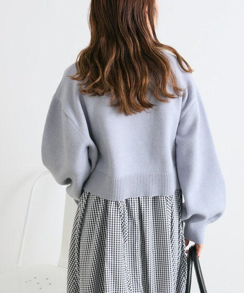 w closet（ダブルクローゼット）の「DOGショートニット（ニット/セーター・レディース・ブルー/ネイビー/アイボリー・FREE）」の17枚目の写真