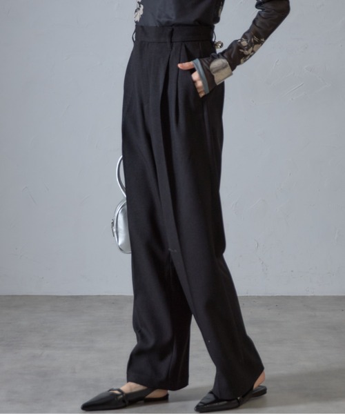 &. NOSTALGIA（アンドドットノスタルジア）の「【ZOZO限定】ハイウエストカラータックスラックス（スラックス・レディース・ライトベージュ/ライトグレー/ブラック・マルチサイズ）」の5枚目の写真