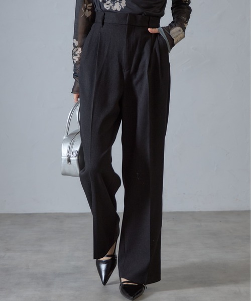 &. NOSTALGIA（アンドドットノスタルジア）の「【ZOZO限定】ハイウエストカラータックスラックス（スラックス・レディース・ライトベージュ/ライトグレー/ブラック・マルチサイズ）」の4枚目の写真