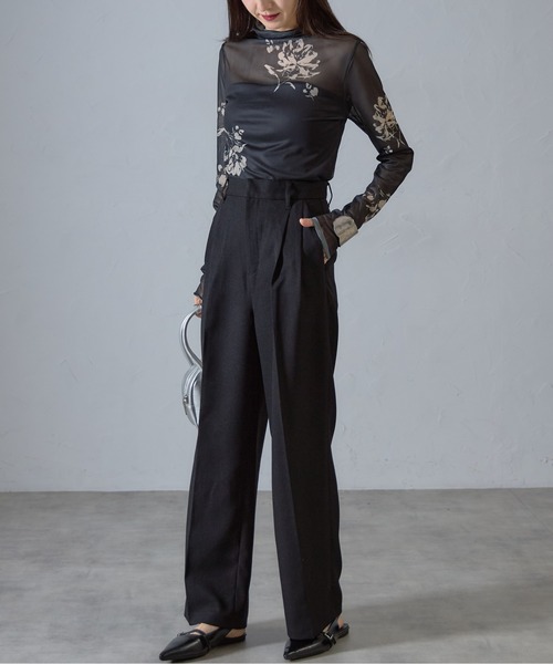 &. NOSTALGIA（アンドドットノスタルジア）の「【ZOZO限定】ハイウエストカラータックスラックス（スラックス・レディース・ライトベージュ/ライトグレー/ブラック・マルチサイズ）」の13枚目の写真