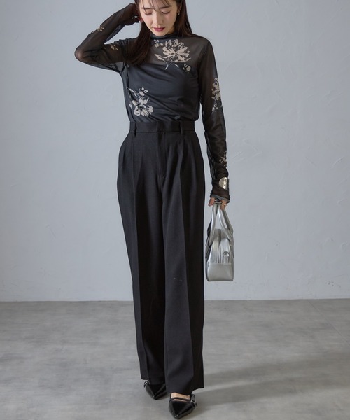 &. NOSTALGIA（アンドドットノスタルジア）の「【ZOZO限定】ハイウエストカラータックスラックス（スラックス・レディース・ライトベージュ/ライトグレー/ブラック・マルチサイズ）」の15枚目の写真