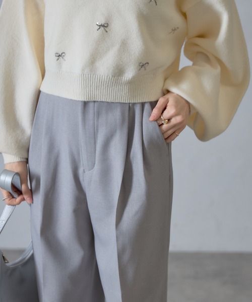 &. NOSTALGIA（アンドドットノスタルジア）の「【ZOZO限定】ハイウエストカラータックスラックス（スラックス・レディース・ライトベージュ/ライトグレー/ブラック・マルチサイズ）」の19枚目の写真