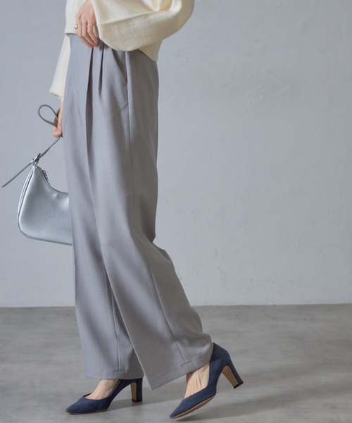 &. NOSTALGIA（アンドドットノスタルジア）の「【ZOZO限定】ハイウエストカラータックスラックス（スラックス・レディース・ライトベージュ/ライトグレー/ブラック・マルチサイズ）」の18枚目の写真