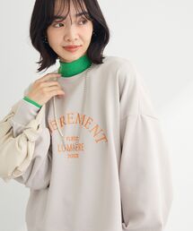 ロゴ刺繍ダンボールプルオーバー