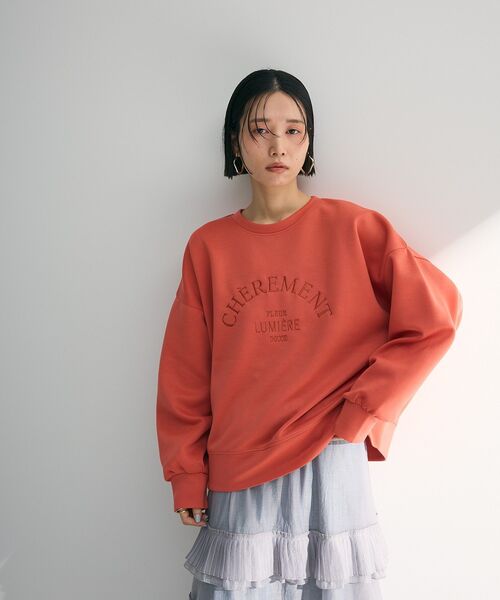 Green　Parks（グリーンパークス）の「ロゴ刺繍ダンボールプルオーバー（スウェット・レディース・ベージュ/レッド/グリーン/サックスブルー/グレー・FREE）」の20枚目の写真