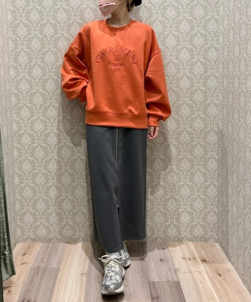 Green　Parks（グリーンパークス）の「ロゴ刺繍ダンボールプルオーバー（スウェット・レディース・ベージュ/レッド/グリーン/サックスブルー/グレー・FREE）」の13枚目の写真