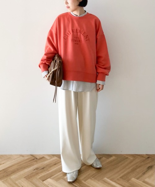 Green　Parks（グリーンパークス）の「ロゴ刺繍ダンボールプルオーバー（スウェット・レディース・ベージュ/レッド/グリーン/サックスブルー/グレー・FREE）」の15枚目の写真