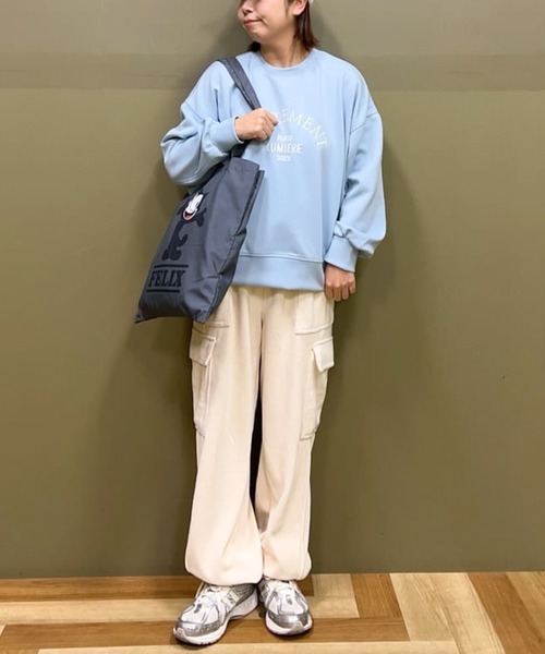 Green　Parks（グリーンパークス）の「ロゴ刺繍ダンボールプルオーバー（スウェット・レディース・ベージュ/レッド/グリーン/サックスブルー/グレー・FREE）」の16枚目の写真