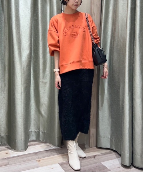 Green　Parks（グリーンパークス）の「ロゴ刺繍ダンボールプルオーバー（スウェット・レディース・ベージュ/レッド/グリーン/サックスブルー/グレー・FREE）」の14枚目の写真