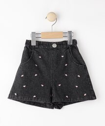 SHOO・LA・RUE | 【100-150cm/洗える/姉妹リンクにも】ハート刺繍にキュンとする　デニムショートパンツ(その他パンツ)