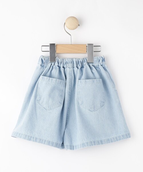 SHOO・LA・RUE（シューラルー）の「【100-150cm/洗える/姉妹リンクにも】ハート刺繍にキュンとする　デニムショートパンツ（その他パンツ・キッズ・ブラック/サックスブルー・10/11/12/13/14/15 ）」の4枚目の写真