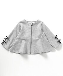 apres les cours | 【ジュニア対応】袖リボンペプラムジャケット(ノーカラージャケット)