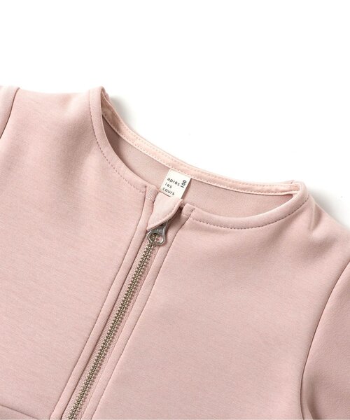 apres les cours（アプレレクール）の「【ジュニア対応】袖リボンペプラムジャケット（ノーカラージャケット・キッズ・ピンク/グレー・80/90/100/110/120/130/140）」の4枚目の写真