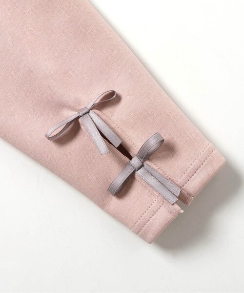 apres les cours（アプレレクール）の「【ジュニア対応】袖リボンペプラムジャケット（ノーカラージャケット・キッズ・ピンク/グレー・80/90/100/110/120/130/140）」の8枚目の写真