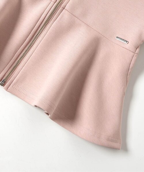 apres les cours（アプレレクール）の「【ジュニア対応】袖リボンペプラムジャケット（ノーカラージャケット・キッズ・ピンク/グレー・80/90/100/110/120/130/140）」の7枚目の写真