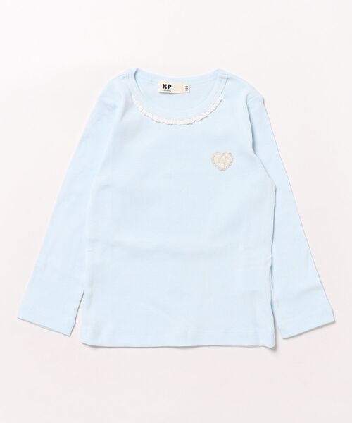 KP(ケーピー)の「長袖インナーTシャツ(100~160)(Tシャツ/カットソー・キッズ・ピンク/サックスブルー/オフホワイト・100cm/120cm/130cm/140cm/110cm/150cm/160cm)」の3枚目の写真