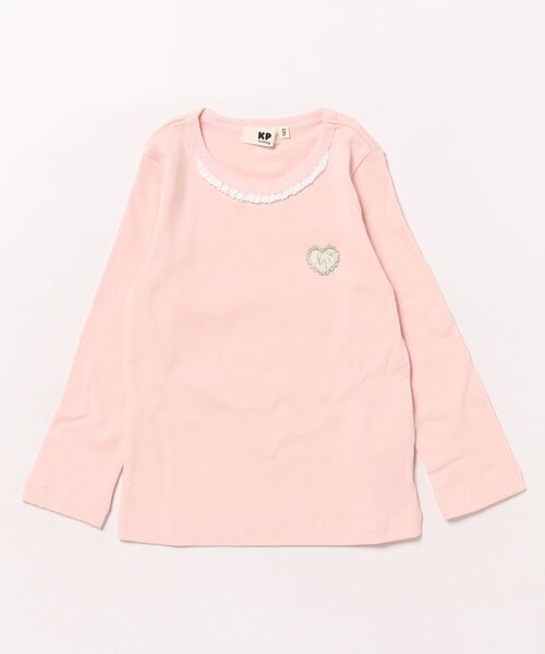 KP(ケーピー)の「長袖インナーTシャツ(100~160)(Tシャツ/カットソー・キッズ・ピンク/サックスブルー/オフホワイト・100cm/120cm/130cm/140cm/110cm/150cm/160cm)」の1枚目の写真