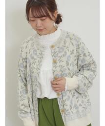 Samansa Mos2 | 花柄ジャカードカーディガン(カーディガン/ボレロ)
