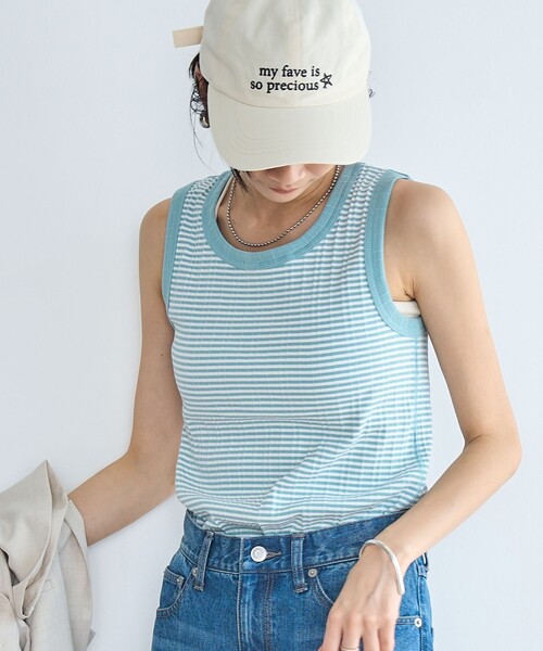 coen(コーエン)の「アソートリブタンクトップ(Tシャツ/カットソー・レディース・ナチュラル/ダークブラウン/その他2/その他1/ダークグレー/オフホワイト・L/M)」の1枚目の写真