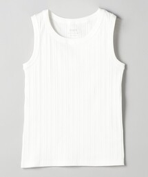 【関税込】 袖なし Tシャツ - ホワイト Tシャツ/カットソー（ホワイト/白色系・袖なし）ファッション