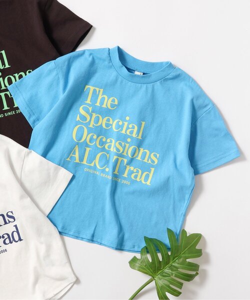 apres les cours（アプレレクール）の「ALCロゴTシャツ（Tシャツ/カットソー・キッズ・サックスブルー/オフホワイト/ブラック/ピンク・120/110/100/90/80/130）」の3枚目の写真