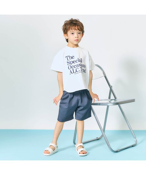 apres les cours（アプレレクール）の「ALCロゴTシャツ（Tシャツ/カットソー・キッズ・サックスブルー/オフホワイト/ブラック/ピンク・120/110/100/90/80/130）」の18枚目の写真