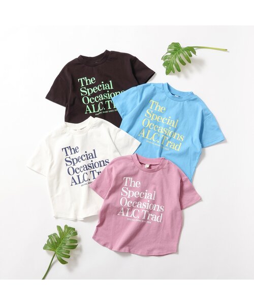 apres les cours（アプレレクール）の「ALCロゴTシャツ（Tシャツ/カットソー・キッズ・サックスブルー/オフホワイト/ブラック/ピンク・120/110/100/90/80/130）」の5枚目の写真